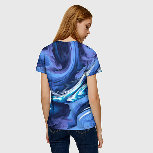 Женская футболка Абстрактные волны / 3D-принт – фото 4