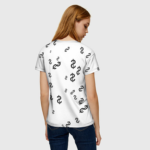 Женская футболка Доллар / 3D-принт – фото 4