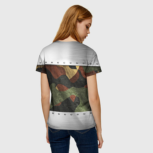 Женская футболка Танковые войска РФ / 3D-принт – фото 4