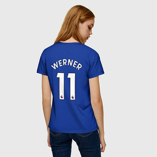 Женская футболка Челси форма Werner 20-21 / 3D-принт – фото 4