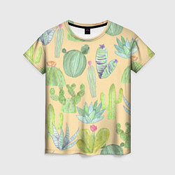 Женская футболка Кактусы в пустыне