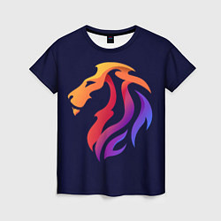 Женская футболка Градиентный лев в минимализме