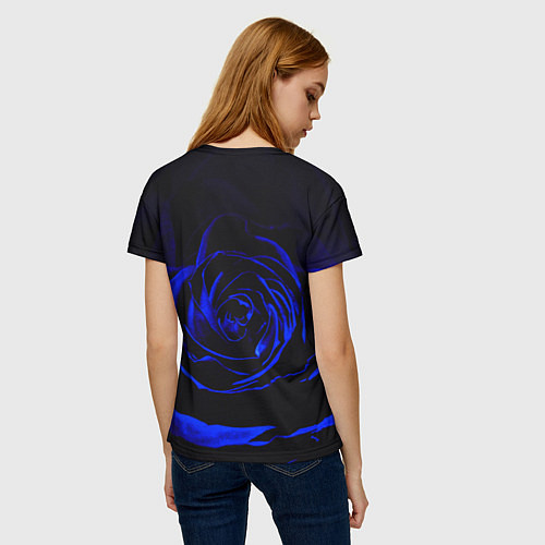 Женская футболка Синяя роза / 3D-принт – фото 4
