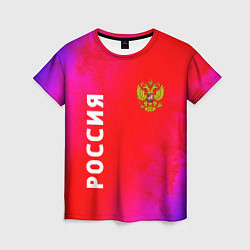 Футболка женская РОССИЯ RUSSIA, цвет: 3D-принт