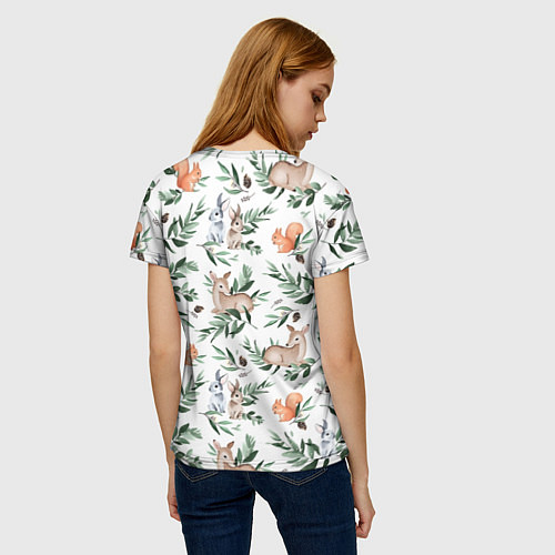 Женская футболка Лесные животные / 3D-принт – фото 4