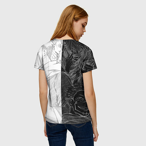 Женская футболка Jujutsu Kaisen Сукуна х Юдзи / 3D-принт – фото 4