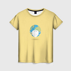 Женская футболка Земля в маске
