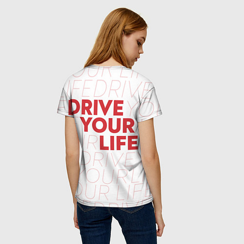 Женская футболка Drive Your Live: Red / 3D-принт – фото 4