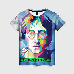 Футболка женская Джон Леннон Imagine, цвет: 3D-принт