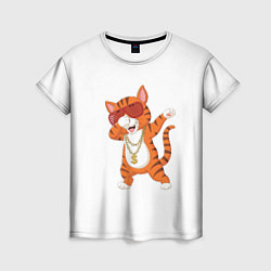 Женская футболка Dab кот