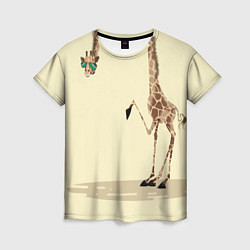 Футболка женская Жираф на шее, цвет: 3D-принт