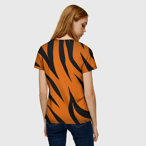 Женская футболка Текстура тигра / 3D-принт – фото 4