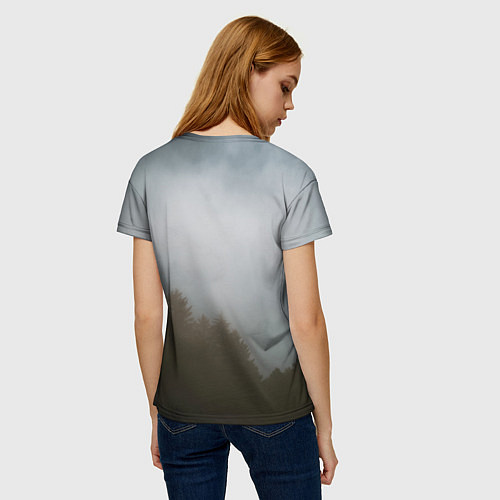 Женская футболка Орёл над лесом / 3D-принт – фото 4