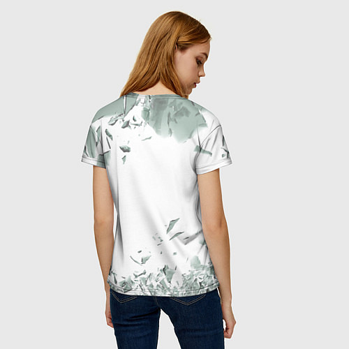 Женская футболка Разбитое стекло / 3D-принт – фото 4