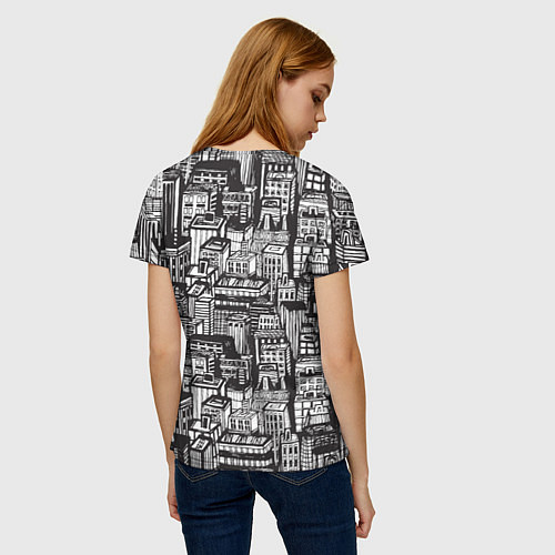 Женская футболка Бесконечный город / 3D-принт – фото 4