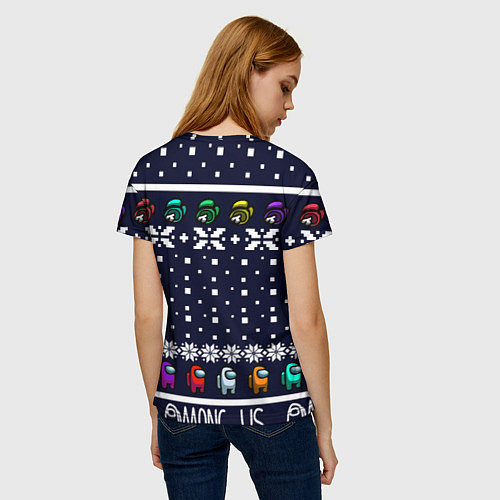 Женская футболка AMONG US CHRISTMAS 2 / 3D-принт – фото 4