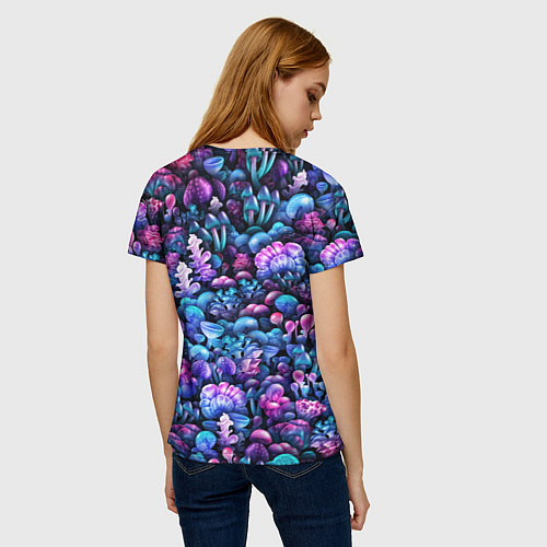 Женская футболка Волшебные грибы / 3D-принт – фото 4