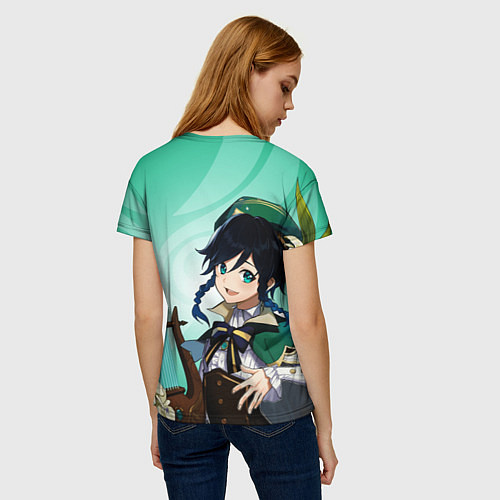 Женская футболка GENSHIN IMPACT, ВЕНТИ / 3D-принт – фото 4