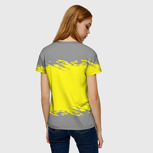 Женская футболка Grey and Illuminating Yellow / 3D-принт – фото 4