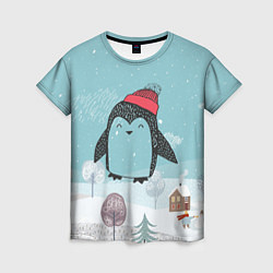 Женская футболка Милый пингвин