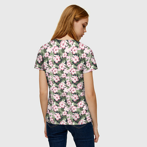 Женская футболка Камуфляж из цветов / 3D-принт – фото 4