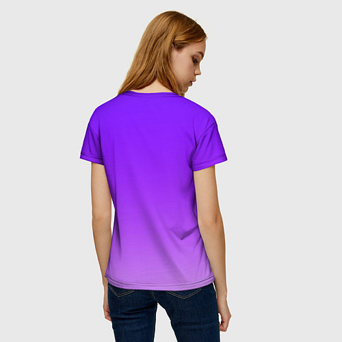 Женская футболка Фиолетовый космос / 3D-принт – фото 4