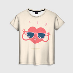Женская футболка Сердце в очках