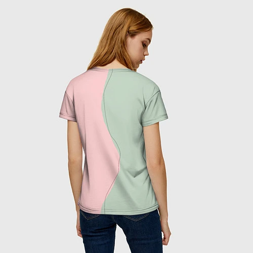 Женская футболка Девушка с листьями / 3D-принт – фото 4