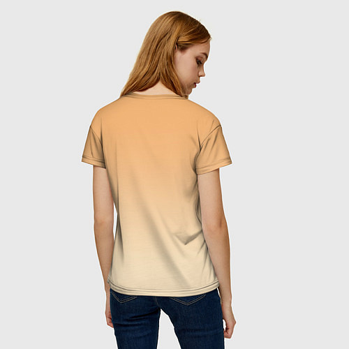 Женская футболка Акварельная лиса задумчивости / 3D-принт – фото 4