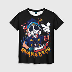 Женская футболка Skull Snake Eyes