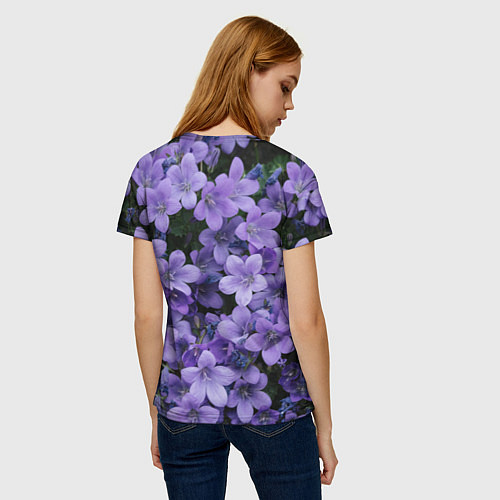Женская футболка Фиолетовый цвет весны / 3D-принт – фото 4