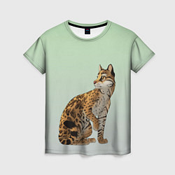 Женская футболка Дикий кот оцелот
