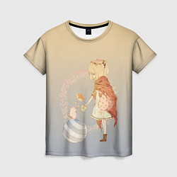 Женская футболка Девочка и мышка друзья