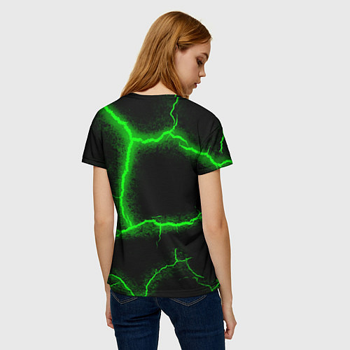 Женская футболка К - 13 зелёная трещина 3D / 3D-принт – фото 4