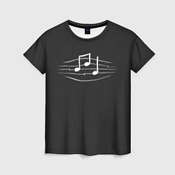Женская футболка Музыкальные ноты