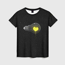 Женская футболка Сердце в лампе