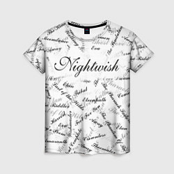 Женская футболка Nightwish Songs Найтвиш песни Z