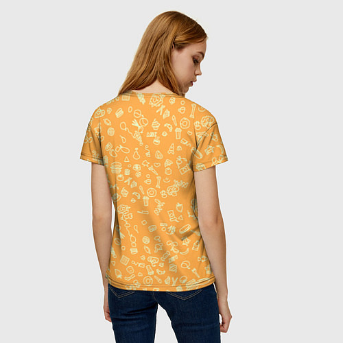 Женская футболка Оранжевая еда / 3D-принт – фото 4