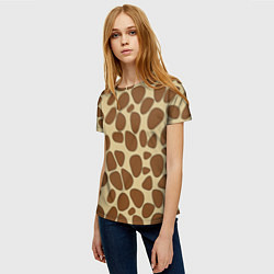 Футболка женская Шкура жирафа, цвет: 3D-принт — фото 2