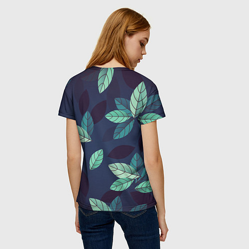 Женская футболка Текстура Листья / 3D-принт – фото 4