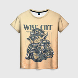 Женская футболка Wise cat