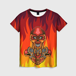 Женская футболка Меха скелет Steampunk Fire Z