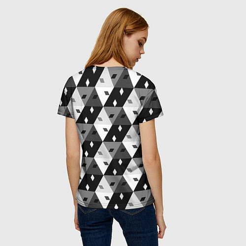Женская футболка Абстрактные кубики / 3D-принт – фото 4
