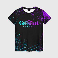 Женская футболка GENSHIN IMPACT NEON LOGO
