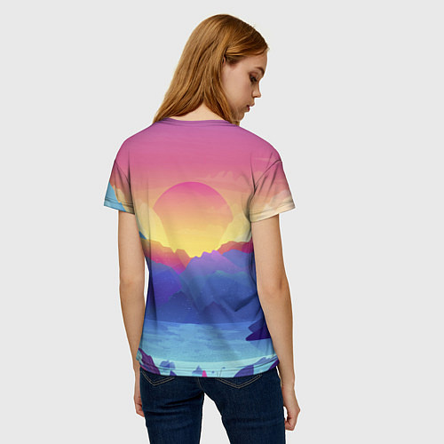 Женская футболка Красочные Горы / 3D-принт – фото 4