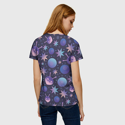 Женская футболка Космический микс / 3D-принт – фото 4