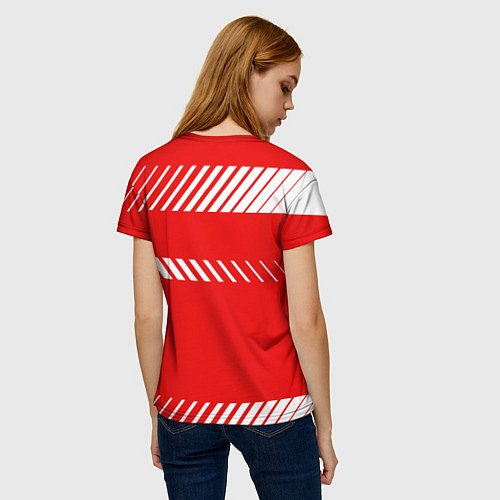 Женская футболка PORSCHE ПОРШЕ RED STYLE / 3D-принт – фото 4