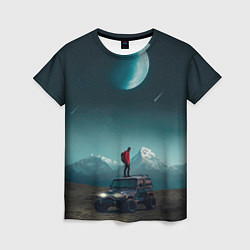 Женская футболка Космос в горах