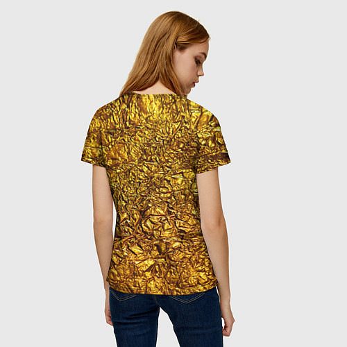 Женская футболка Сусальное золото / 3D-принт – фото 4
