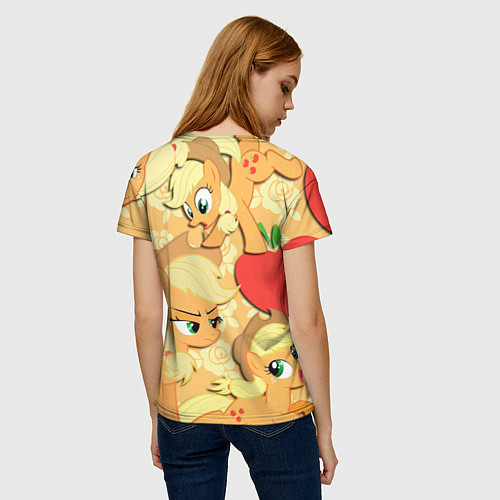 Женская футболка Applejack pattern / 3D-принт – фото 4
